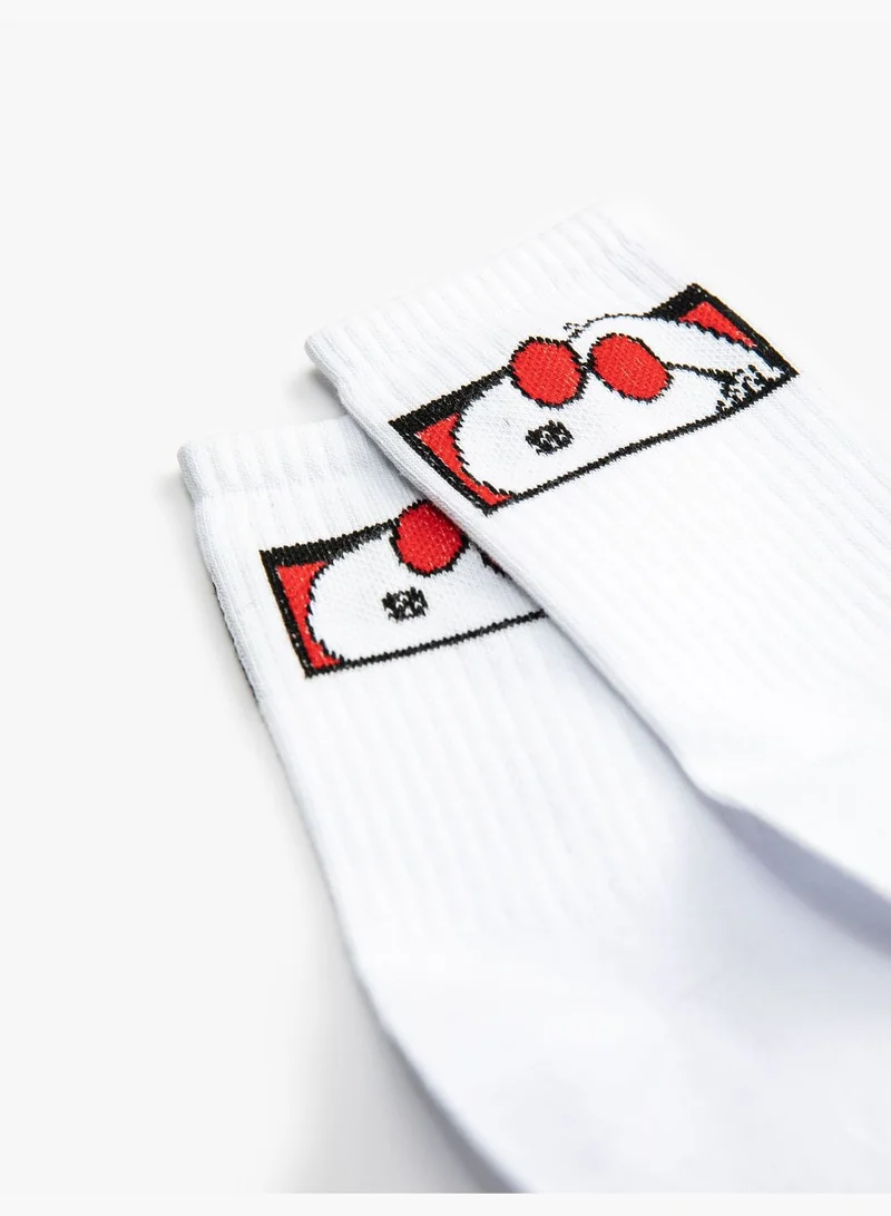 KOTON Snoopy Socket Socks Licensed Embroidered