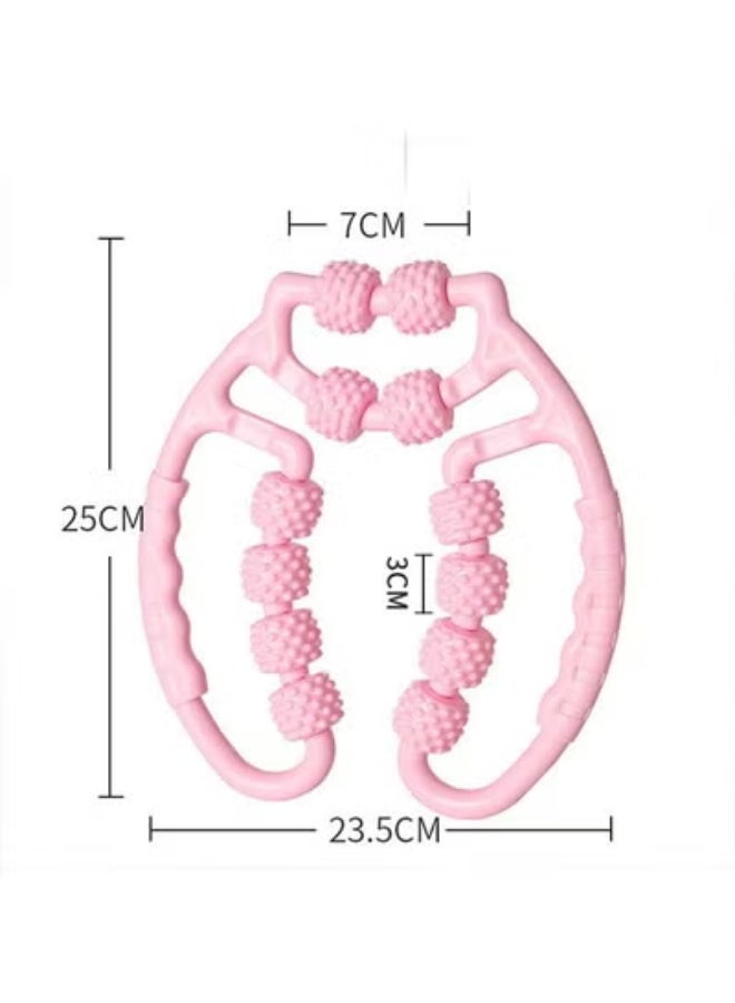 ارواق حلقة مدلك للساق الحلقي للاسترخاء من البلاستيك بكرة أسطوانة الساق شريط يوجا بأربع عجلات مدلك حلقي مشبك للساق - Image 4