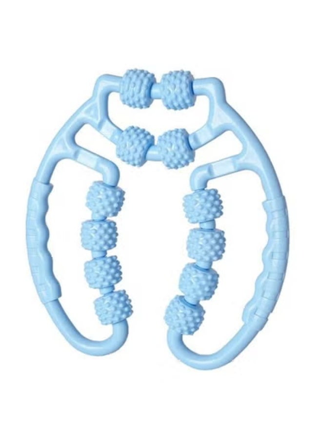 ارواق حلقة مدلك للساق الحلقي للاسترخاء من البلاستيك بكرة أسطوانة الساق شريط يوجا بأربع عجلات مدلك حلقي مشبك للساق - Image 1