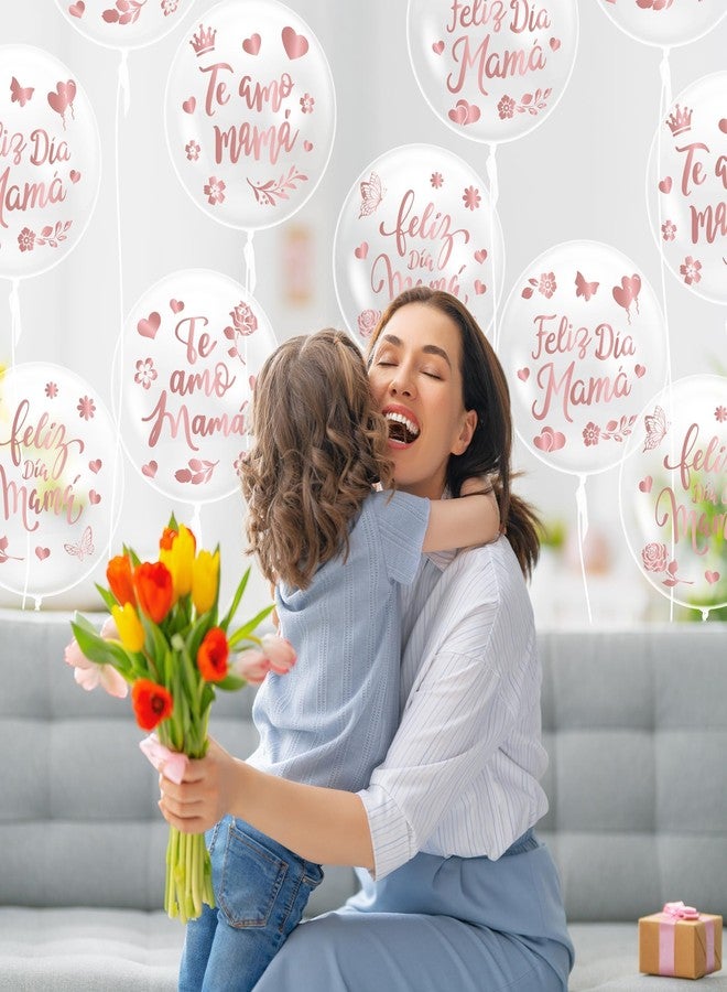 بالونات بوبو لعيد الأم من سي إن هوك - ٢٠ بالون بوبو شفاف مكتوب عليه "عيد أم سعيد" مع ١٦ ملصقًا ذهبيًا ورديًا، مثالية لتزيين حفلات أعياد ميلاد الأم، والذكرى السنوية، والحفلات المنزلية، وحفلات توديع العزوبية، وحفلات الزفاف. - Image 4