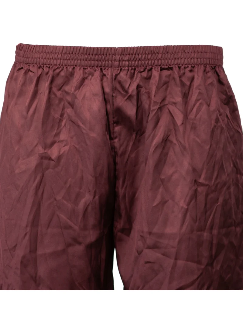 Oppland Men's Satin Fabric Shorts Solid Color Elastic Waist No Pocket Lightweight Fabric