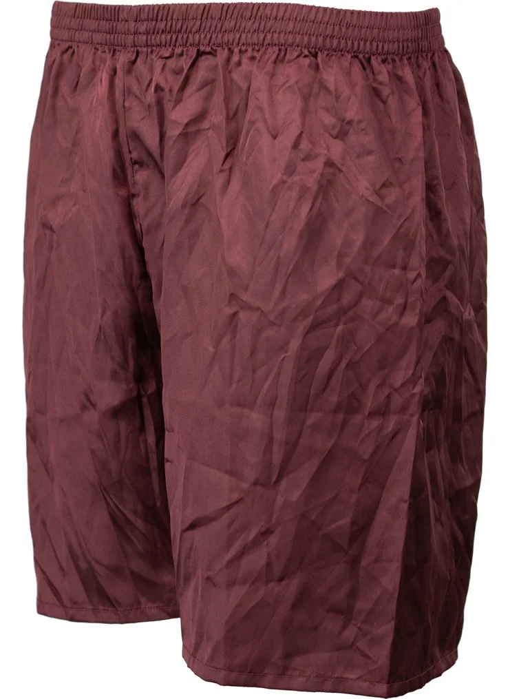 Oppland Men's Satin Fabric Shorts Solid Color Elastic Waist No Pocket Lightweight Fabric