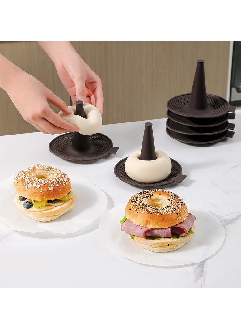 general 6 Pcs Donut Silicone Baking Molds Non-Stick Silicone Molds for Donuts Bread Heat Resistant Reusable Baking Trays for Home Bakery - Image 2