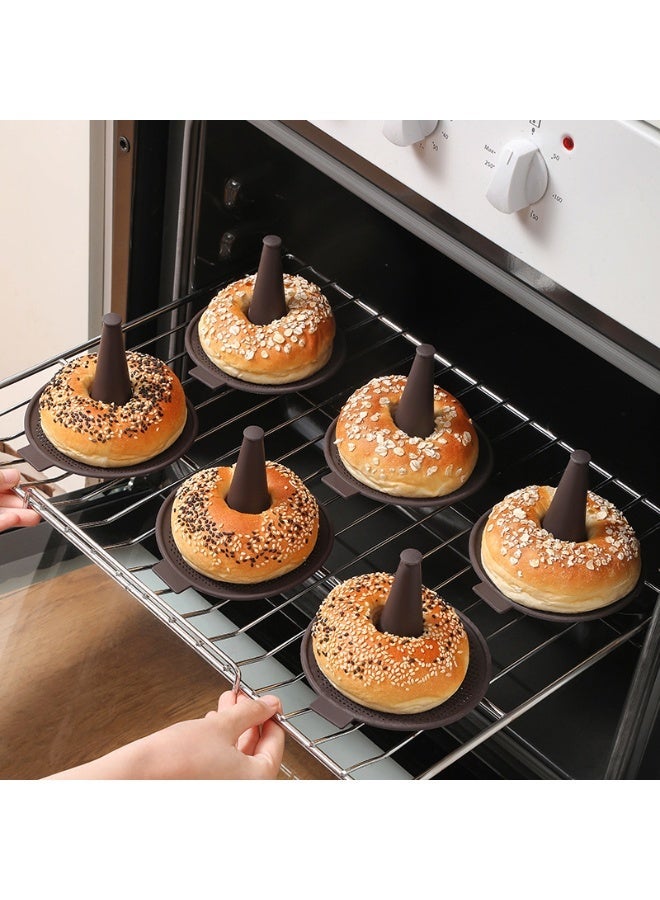 general 6 Pcs Donut Silicone Baking Molds Non-Stick Silicone Molds for Donuts Bread Heat Resistant Reusable Baking Trays for Home Bakery - Image 1