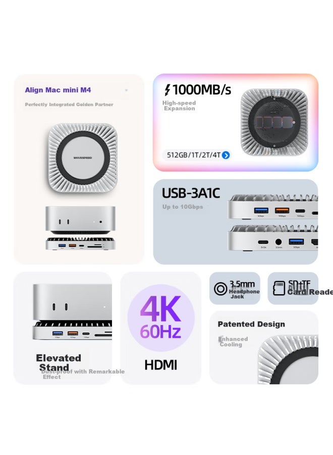 MOVESPEED Move Speed 1tb Portable Solid State Drive Compatible With Macmini M4 Expansion Dock, Ssd External Hard Drive, External Storage Expansion Dock - Image 3
