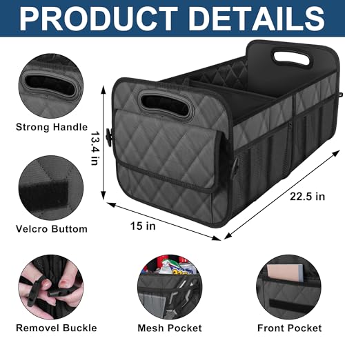 Deosk Car Trunk Organizer for SUV, Car Organizers and Storage with 6 Pocket, Car Accessories for Women/Men 70L Waterproof Polyester Trunk Organizer(Large, Charcoal) - Image 5