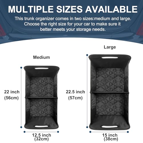 Deosk Car Trunk Organizer for SUV, Car Organizers and Storage with 6 Pocket, Car Accessories for Women/Men 70L Waterproof Polyester Trunk Organizer(Large, Charcoal) - Image 3