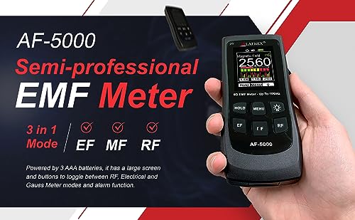LATNEX AF-5000 5G EMF Meter RF Detector Tester and Reader with Calibration Certificate - Tests and Measures RF and Microwaves, 3-Axis Gauss or Tesla Magnetic Fields and Electrical ELF Fields - Image 2