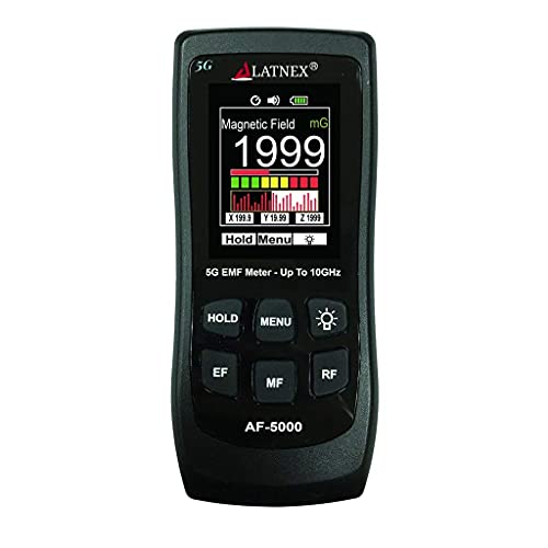 LATNEX AF-5000 5G EMF Meter RF Detector Tester and Reader with Calibration Certificate - Tests and Measures RF and Microwaves, 3-Axis Gauss or Tesla Magnetic Fields and Electrical ELF Fields - Image 1