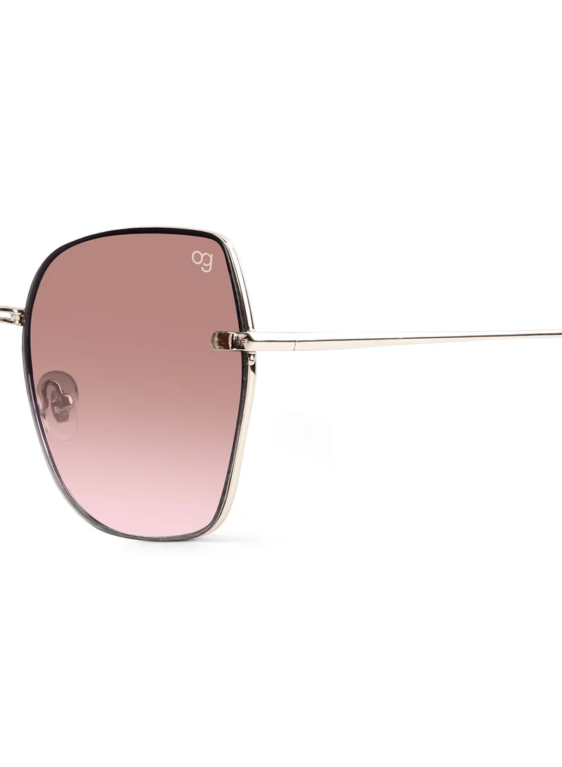 Woggles Stylish & Classy UV Protected Peach Oversized Sunglasses | Men & Women