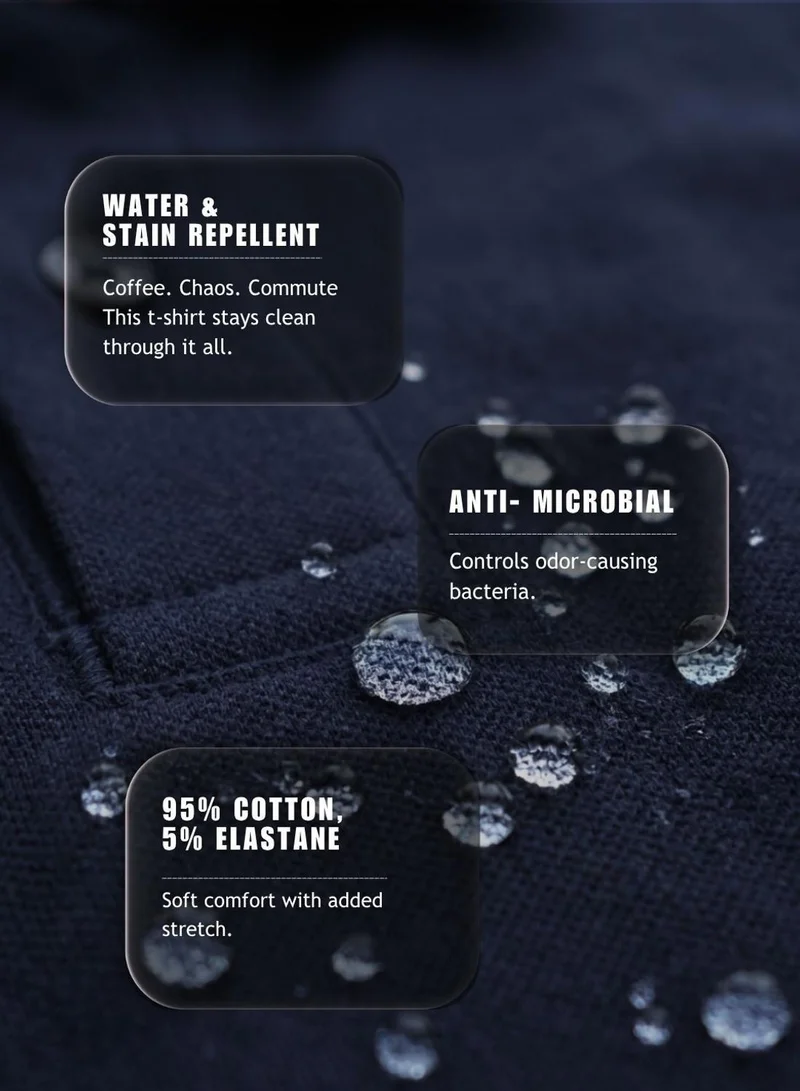 Dennis Lingo  Men Navy Cotton Blend Solid Regular T-Shirt for Men | Best Price UAE