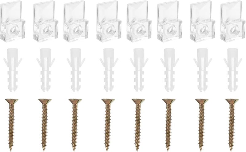 20Pcs Glass Clips Clamps With Screws Clear Glass Furniture Brackets - Image 1