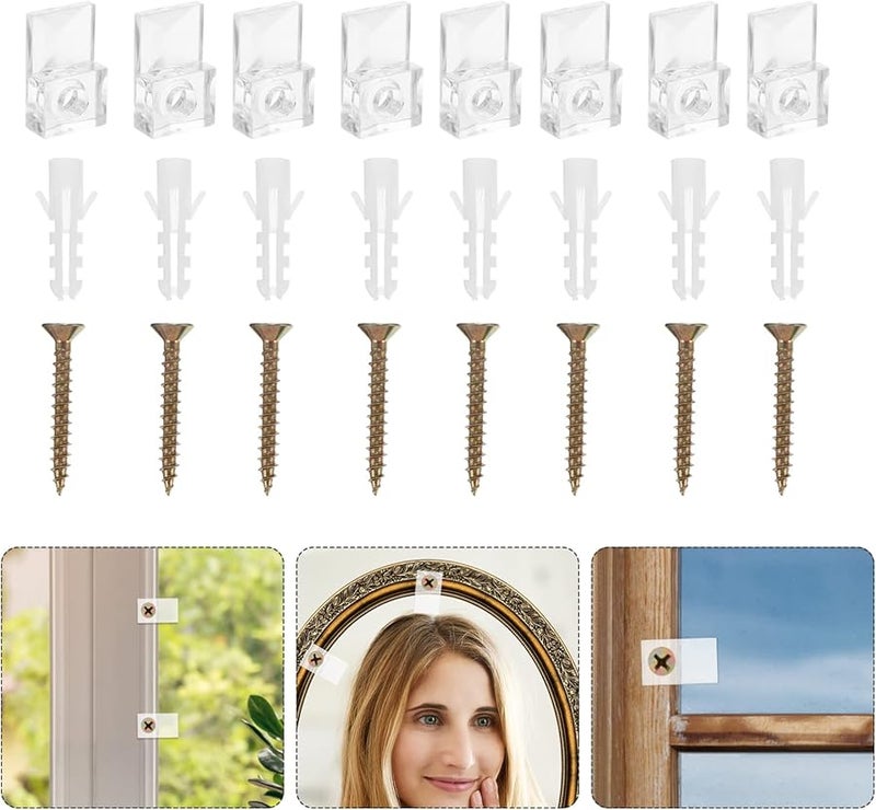 20Pcs Glass Clips Clamps With Screws Clear Glass Furniture Brackets - Image 4