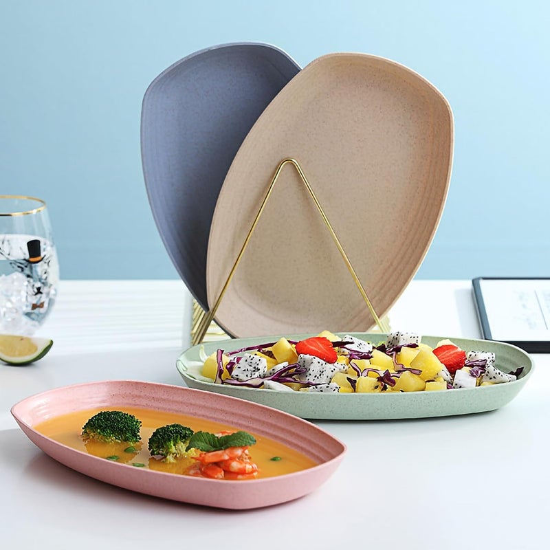Takositio Takositio Unbreakable Deep Dinner Plates Set Wheat Straw Plastic Plates Dishwasher Safe Kitchen Plates Dinnerware Wheat Straw Dinnerware Sets KidFriendly for Kitchen Pack of 8 Random Color - Image 5