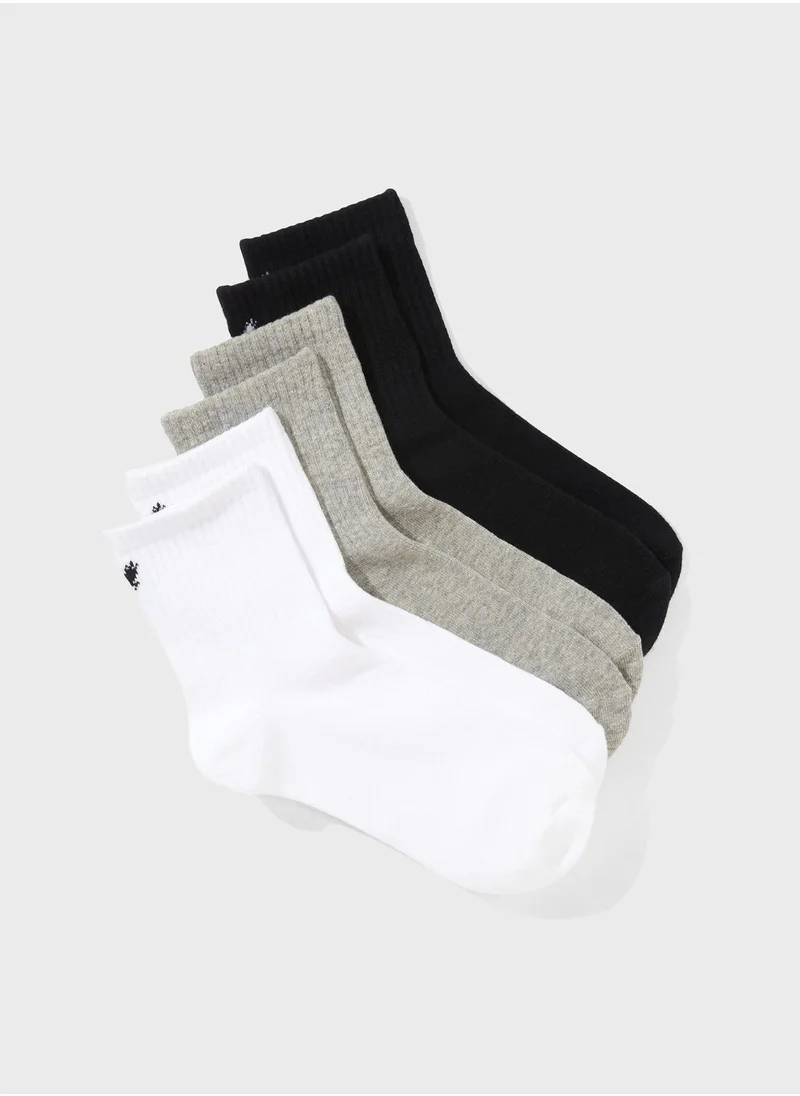 American Eagle 3 Pack Assorted Ankle Sock