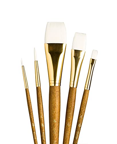 Princeton RealValue Paintbrush, Round 1,4, Shader 6, Wash 5/8,1, Brown - Image 1