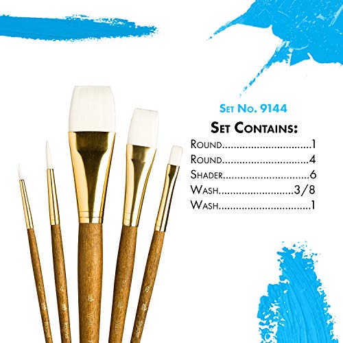 Princeton RealValue Paintbrush, Round 1,4, Shader 6, Wash 5/8,1, Brown - Image 3