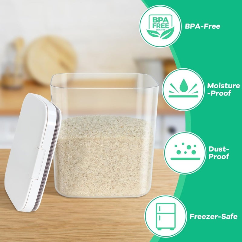 TBMAXS Flour Sugar Storage Containers, 2Pack 2.9 Qt + 4.75 Qt Food Storage Container with Pop-to-Flip Lids for Rice Dog Food Dog Treat Storage, Kitchen Organizers and Storage - Image 5