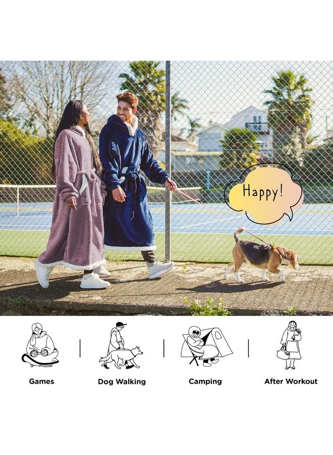 Bedsure Bedsure Wearable Blanket Hoodie, Long Hooded Blanket Sweatshirt as Mothers Day Gifts for Mom, Cozy Sherpa Hoodie for Adult, Standard, Lavender - Image 4