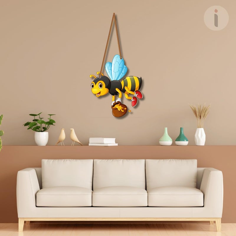 Art Monk Honey Bee Decorative Wall Hanging Wooden Art Decoration item for Living Room Bedroom Home Decor Gifts Wall Art For Hall - Image 2