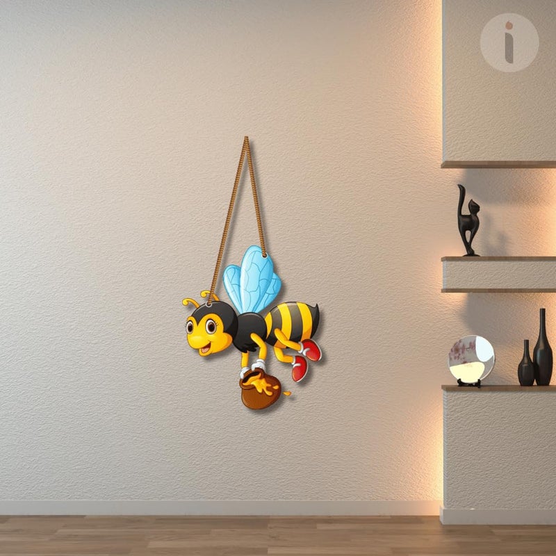 Art Monk Honey Bee Decorative Wall Hanging Wooden Art Decoration item for Living Room Bedroom Home Decor Gifts Wall Art For Hall - Image 3
