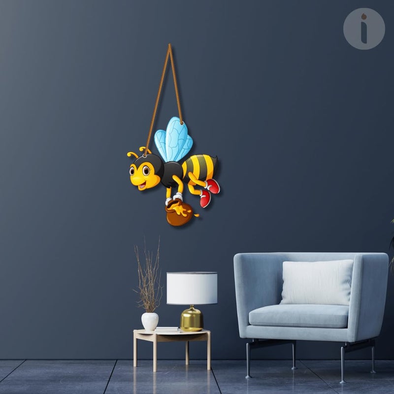 Art Monk Honey Bee Decorative Wall Hanging Wooden Art Decoration item for Living Room Bedroom Home Decor Gifts Wall Art For Hall - Image 4