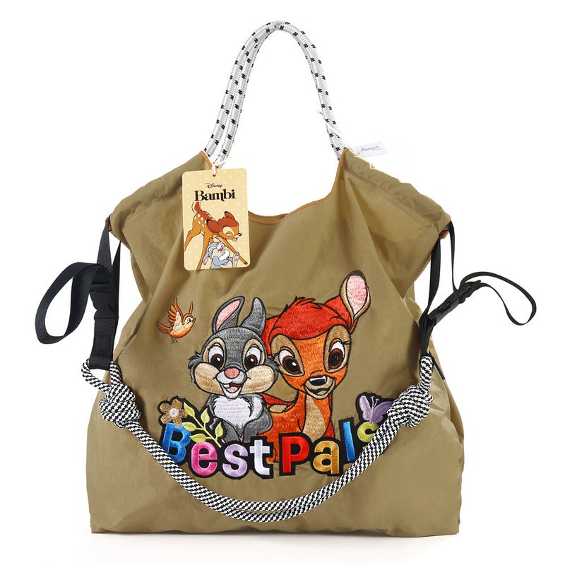 Bambi Fawn Internet Celebration Embroidered Shopping Bag Women'S Cartoon Fashion Environmental Protection Leisure All-Match Early Eight-Pass Shoulder Bag Trendy - Image 1