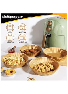 SKY-TOUCH 100pcs Air Fryer Disposable Non-Stick Parchment Paper Liners, Round Food Grade Baking for Air Fryer, 16cm/6.3inch Brown  - Image 5