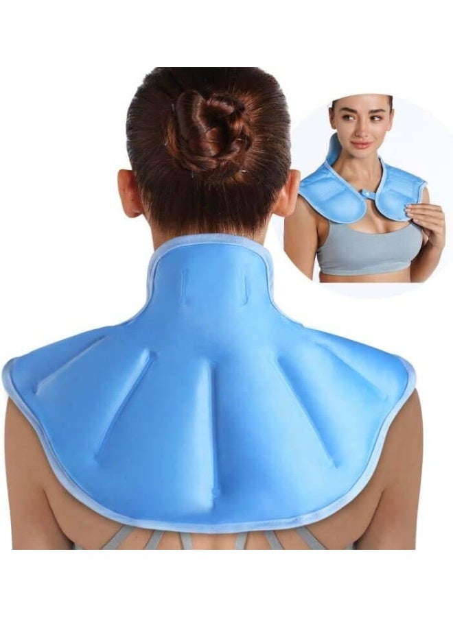 DUNISO Ice Pack for Neck and Shoulders， Gel Cold Compress，Neck Ice Pack Wrap with Soft Plush Lining，Reusable，for Shoulders and Upper Back Pain Relief - Image 2