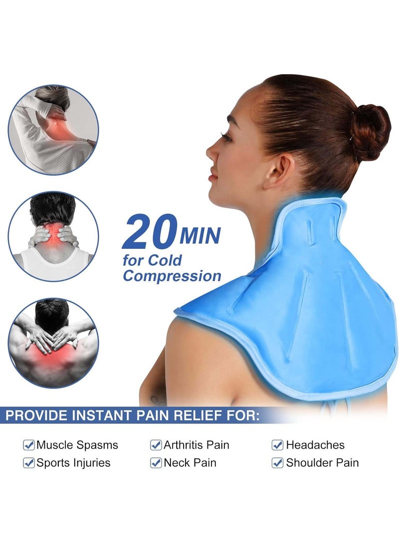 DUNISO Ice Pack for Neck and Shoulders， Gel Cold Compress，Neck Ice Pack Wrap with Soft Plush Lining，Reusable，for Shoulders and Upper Back Pain Relief - Image 4