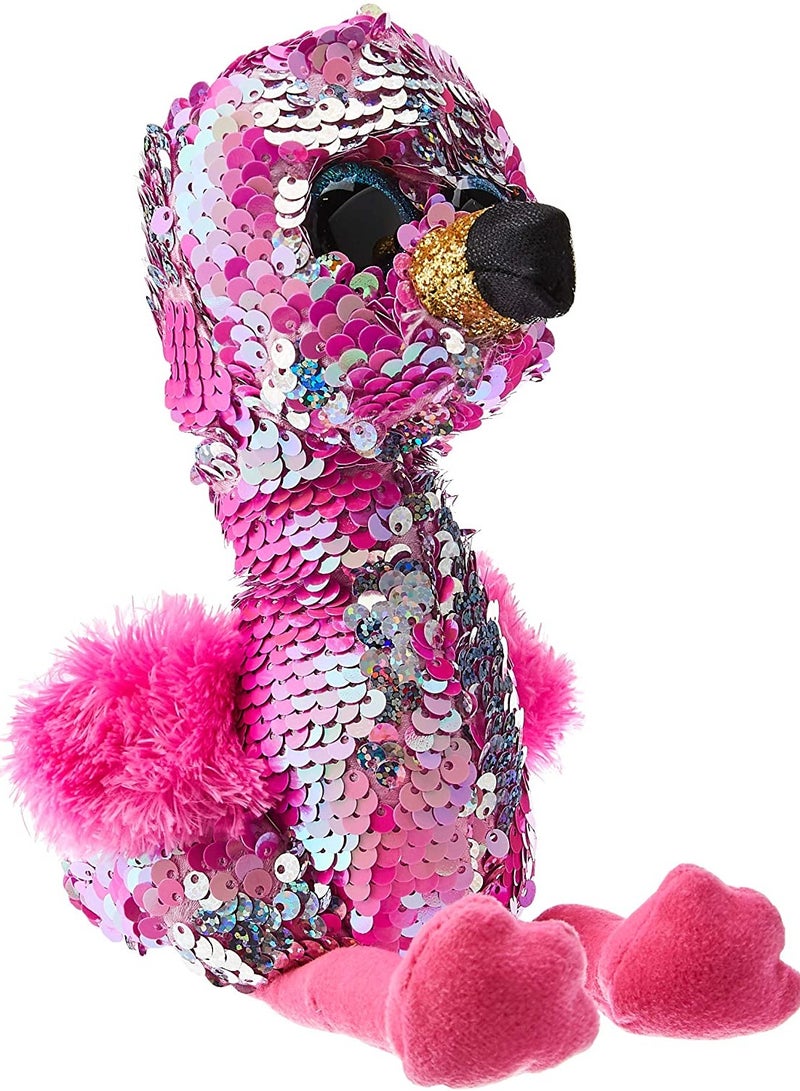 تي واي قطيفة الترتر القابلة للعكس على شكل طائر الفلامنجو الوردي - Image 1