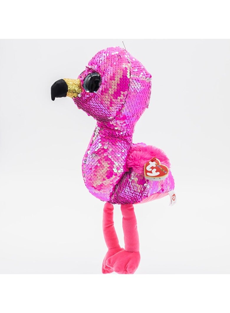 تي واي قطيفة الترتر القابلة للعكس على شكل طائر الفلامنجو الوردي - Image 2