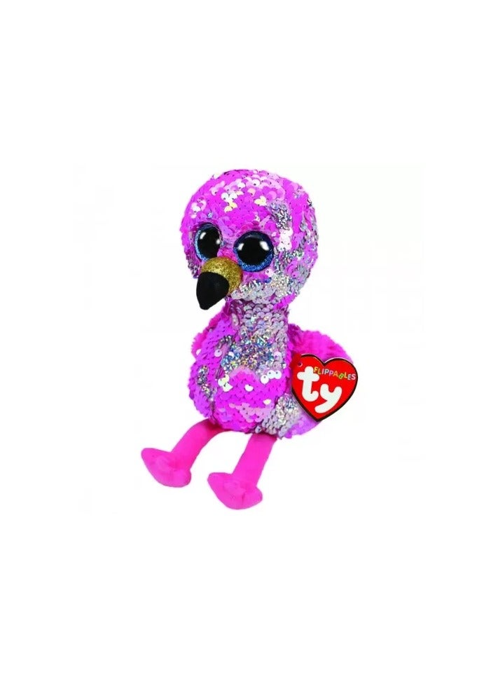 تي واي قطيفة الترتر القابلة للعكس على شكل طائر الفلامنجو الوردي - Image 5