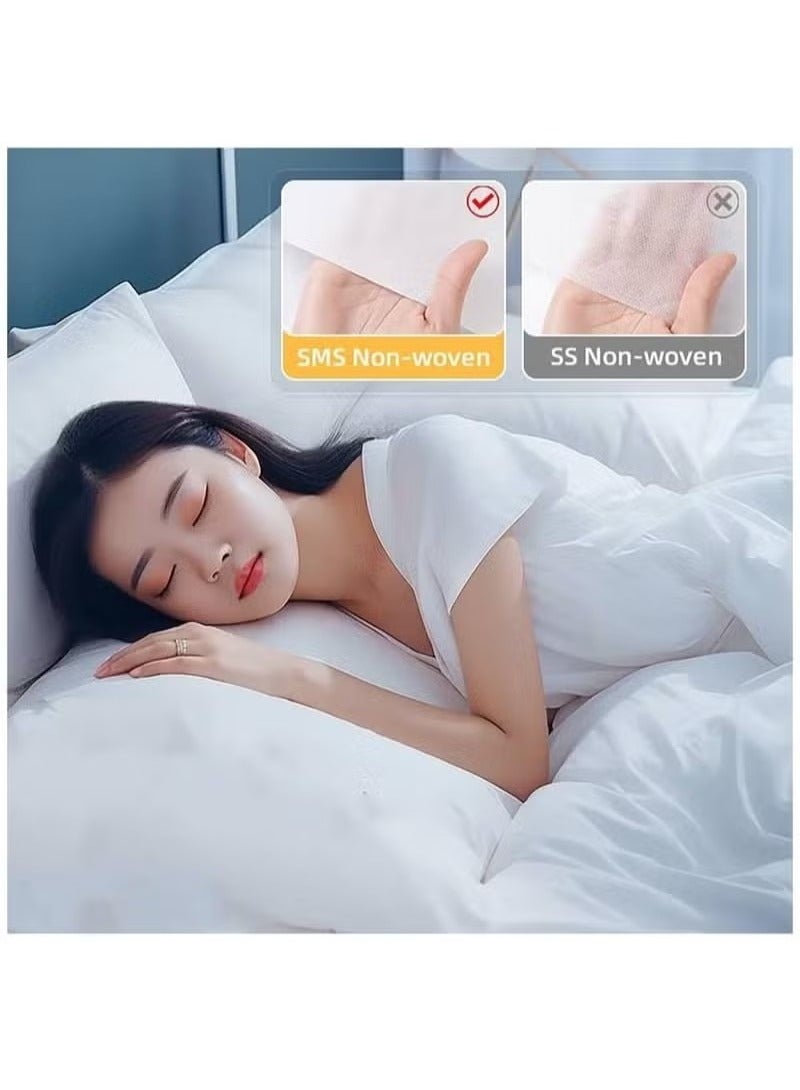 general 3 Piece Disposable SMS Non-Woven Single Travel Bed Sheet Set Suitable for Business Travel and Spa Hotel，Portable Hygienic Smooth Soft Breathable Lightweight ，Independent Packaging - Image 2