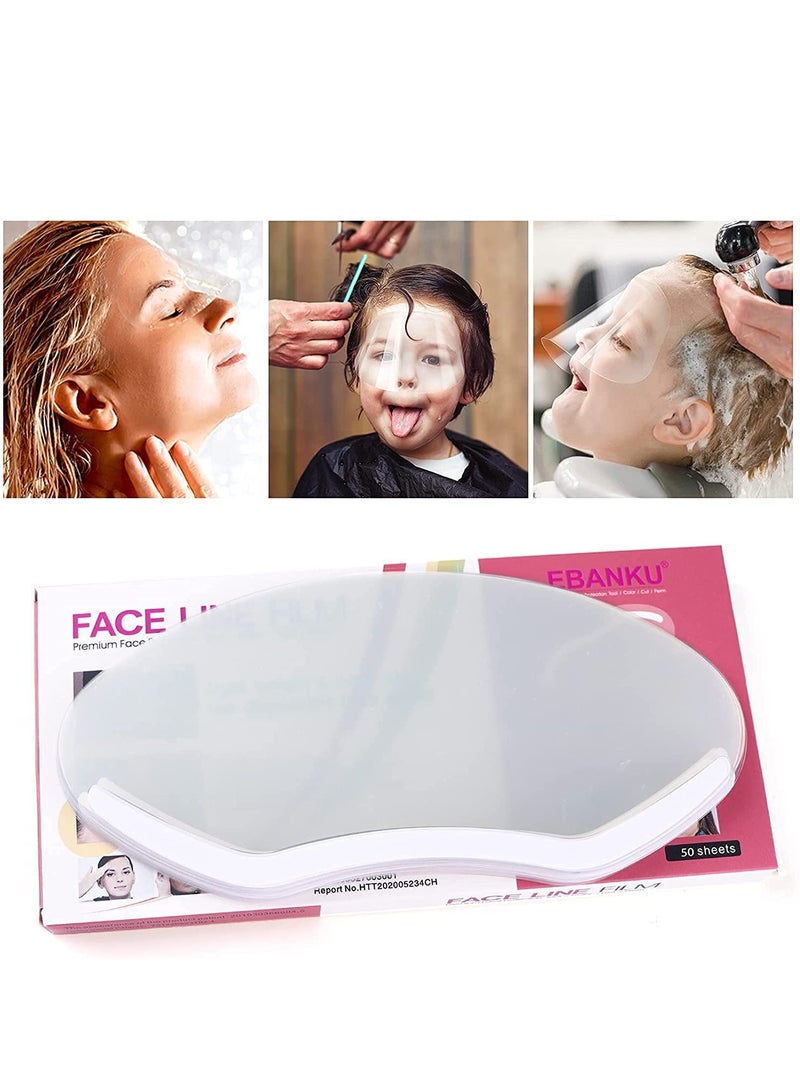 SOLARAE Disposable Face Sheilds Clear Shower Eye Shield Plastic Face Visors Hairdresser Transparent Hairspray Shield Makeup Protector For Eyelash Extensions Hair Cutting Makeup Shower 50Pcs - Image 1
