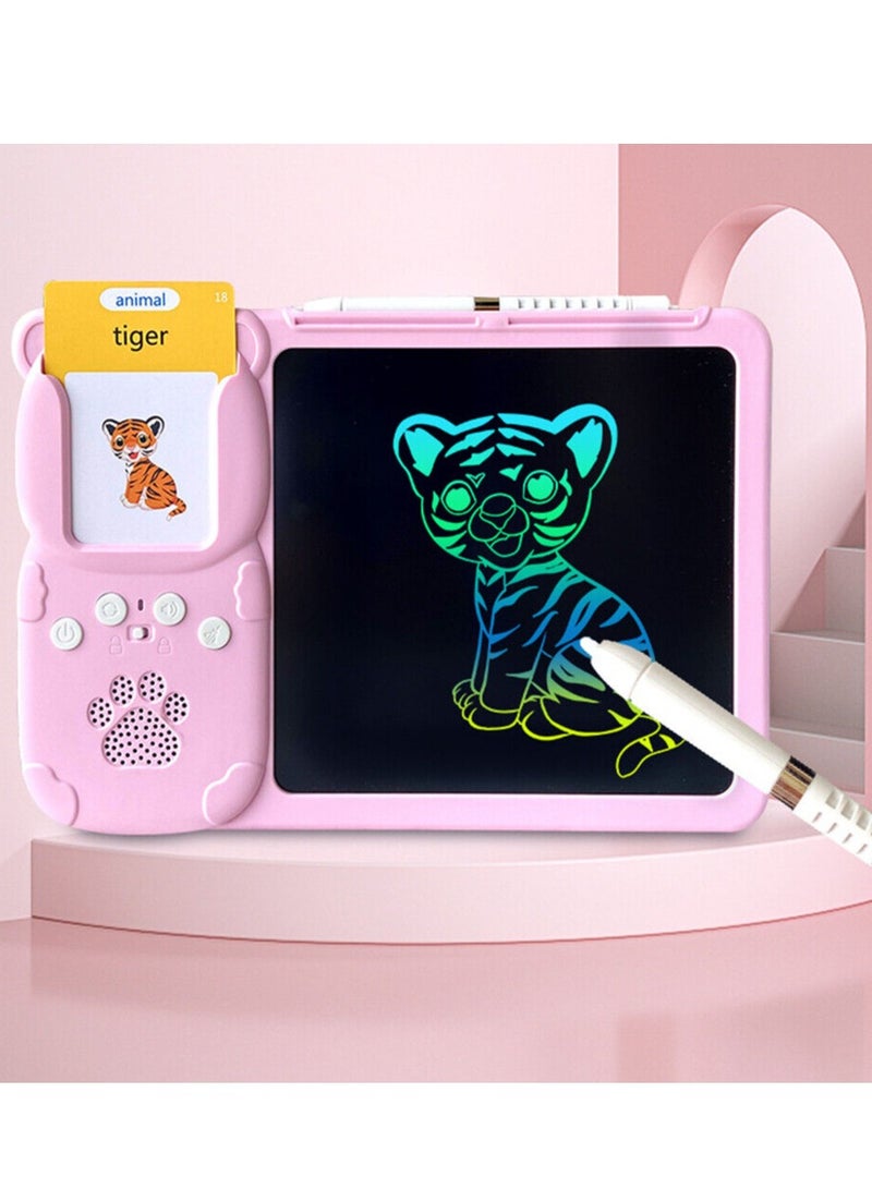 Drawing Tablet for Toddlers with Talking Flash Card, Drop Resistant LCD Writing Tablet, 510 Visual Words, Audible Speech Cards, Learning and Education Toys for 2, 3, 4, 5, 6 Years Old, Pink - Image 2