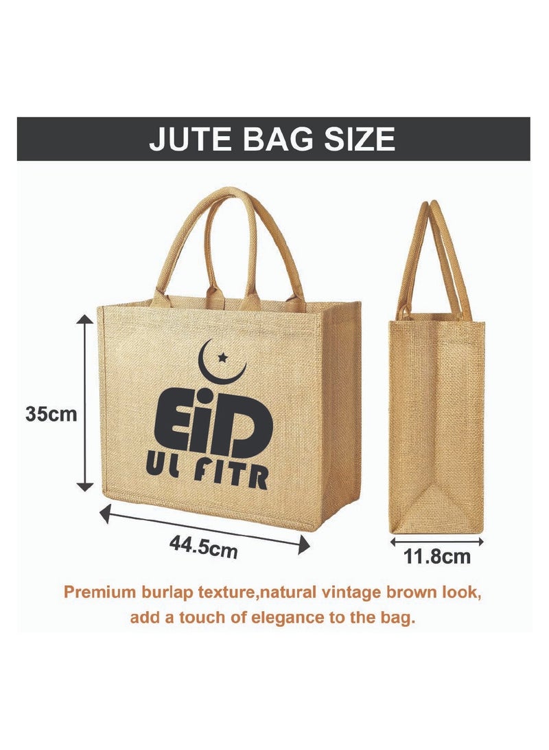 PRINTSHOP4ME Eid Mubarak Jute Tote Bags - Eco-Friendly Jute Grocery and Shopping Bags - Perfect for Shopping and Groceries Tote Bags - Gift for Eid - Eid Jute Bags - Image 2