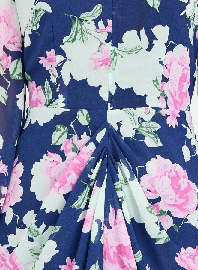 Styli Floral Chiffon Dress