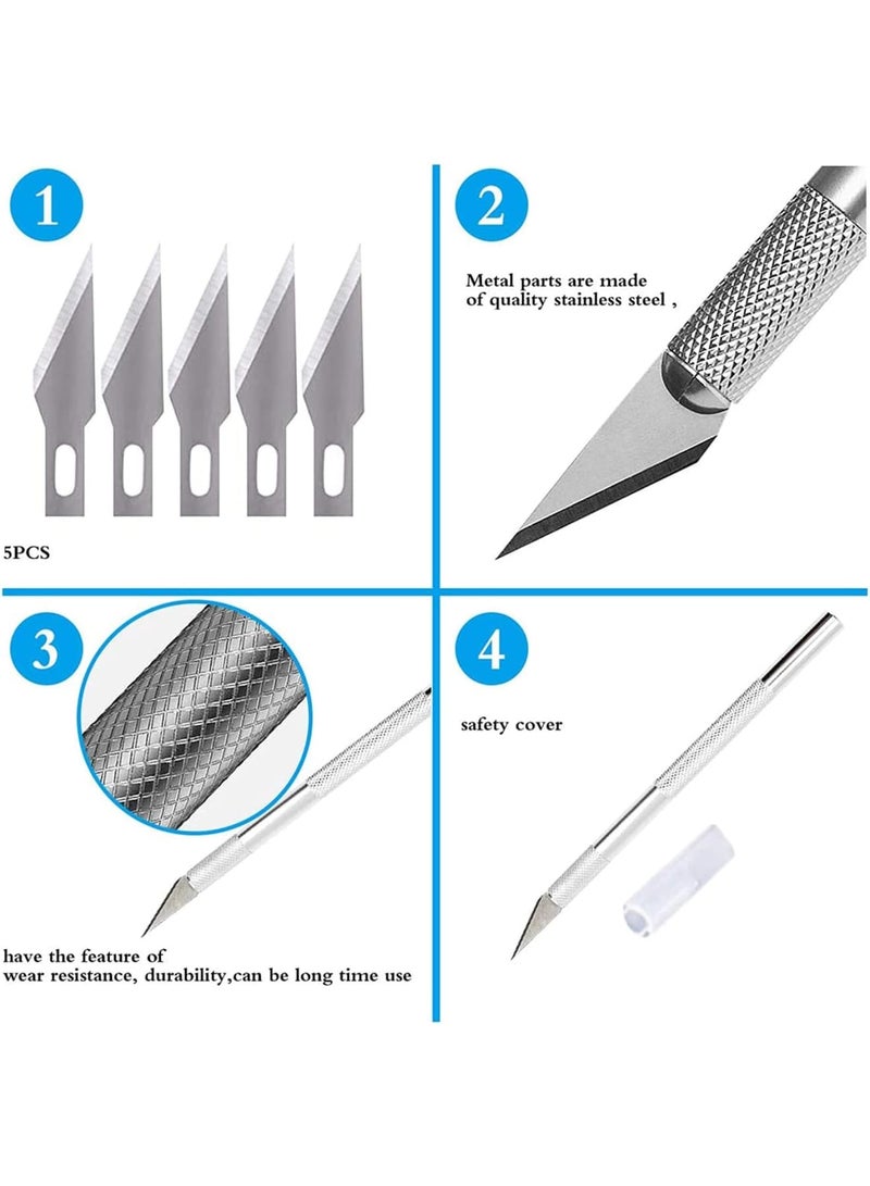 SOLARAE أدوات إزالة الحرف، مجموعة أدوات أساسية تشمل المقص، الملاقط، أدوات إزالة الأعشاب، المكشطة، الملعقة، لإزالة الفينيل، الظلال، الكاميو، قطع الأعمال الفنية، الهوايات، ألبوم القصاصات، 18 قطعة - Image 3