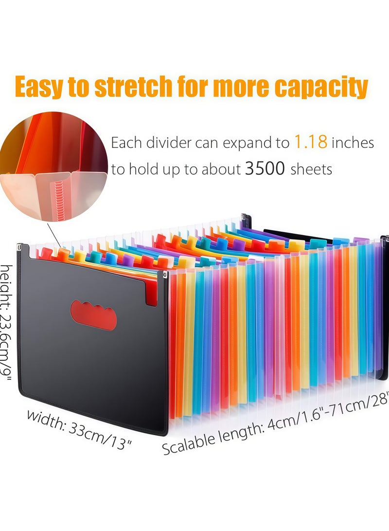 TriMagic Accordian File Folder Organizer, Alphabetical Expanding Filing Folders, A-Z Expandable Accordion Storage Box with 24 Pockets for Paperwork Paper Keeper Invoice Receipt Bill Document - Image 3