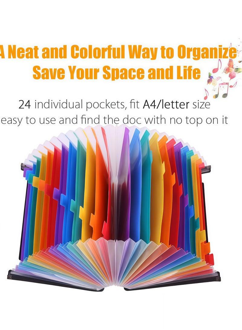 TriMagic Accordian File Folder Organizer, Alphabetical Expanding Filing Folders, A-Z Expandable Accordion Storage Box with 24 Pockets for Paperwork Paper Keeper Invoice Receipt Bill Document - Image 4