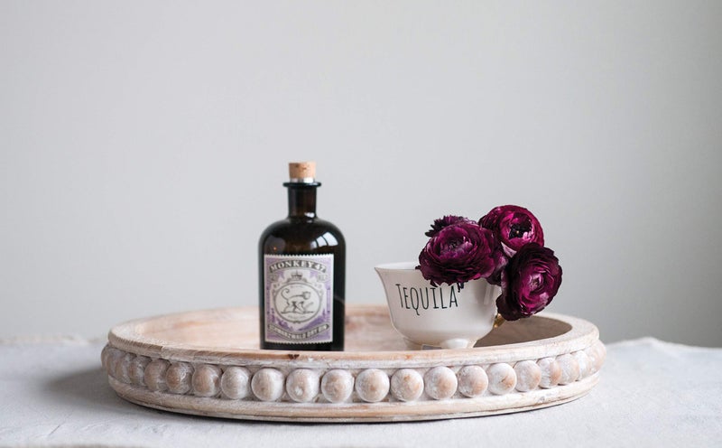 Creative Co-op Whitewashed Round Decorative Wood Tray - Image 2