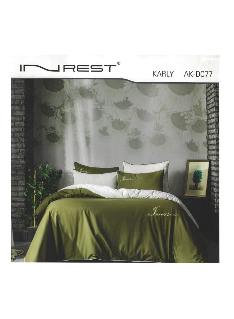 مجموعة أغطية لحاف INREST 6 قطع 100% قطن مع 1 غطاء لحاف (240X260 سم) 1 ملاءة مشدودة (200X200+35 سم) 4 أغطية وسائد