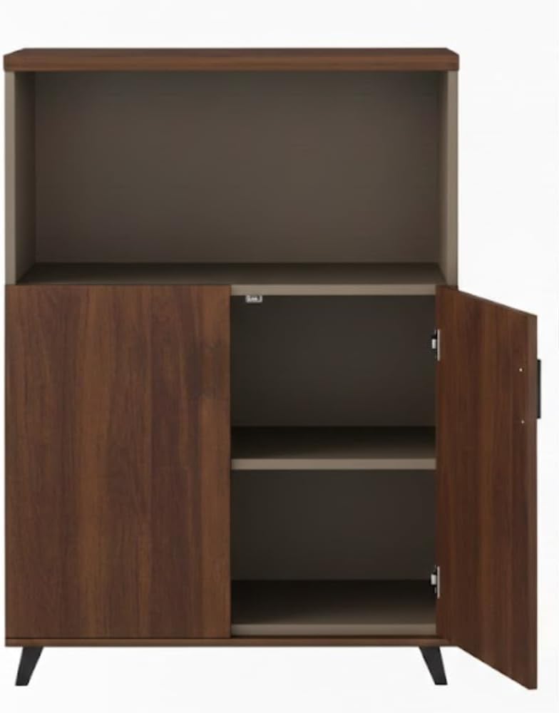 Neo Front Office Low Cabinet DG-L12 - Wooden File & Printer Storage Cabinet in Brown - Image 4