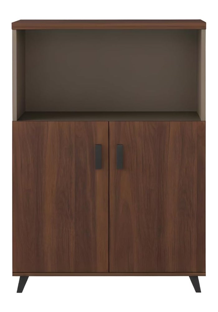 Neo Front Office Low Cabinet DG-L12 - Wooden File & Printer Storage Cabinet in Brown - Image 1