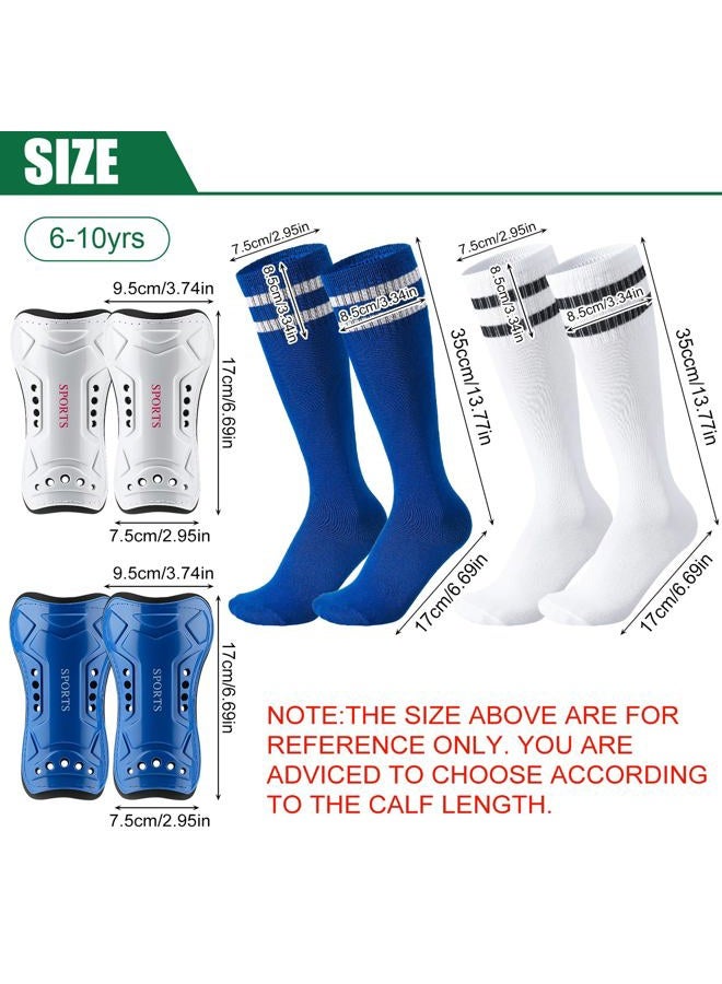 Hoemwarm Kids Soccer Shin Guards, Football Socks Kids, Youth Soccer Shin Guards Equipment for 6-10 Years Boys Girls, 4 Packs - Image 2