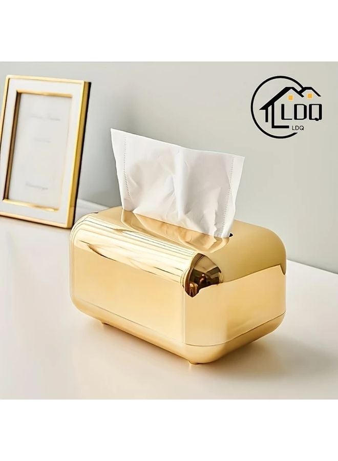 Vintage Bread Shaped Tissue Box Holder Golden ABS Bathroom Organizer Storage - Image 2