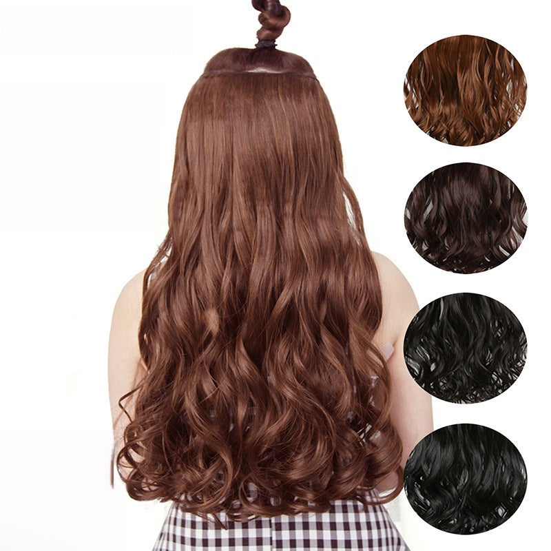 Generic One-Piece Clip-In Hair Extension Thick Wavy Synthetic Volume-Natural Black