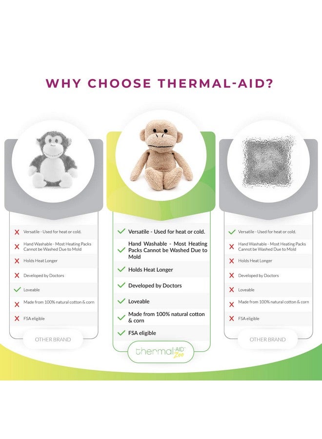 Thermal-Aid Zoo Microwavable Stuffed Animal - Plush Toy And Hot Cold Pack - Jo Jo The Monkey  - Image 4
