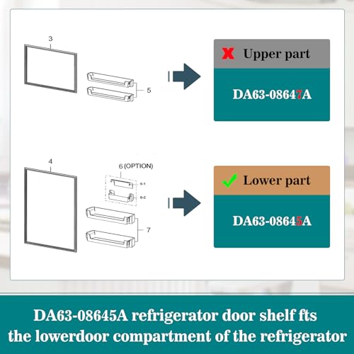 Garsoo DA63-08645A Door Shelf Bin (OEM) Compatible with samsung RT18M6215SG, RT18M6215SR, etc, Part Number: PD00044855,4864777, AP6241328, PS12082570, EAP12082570 - Image 4